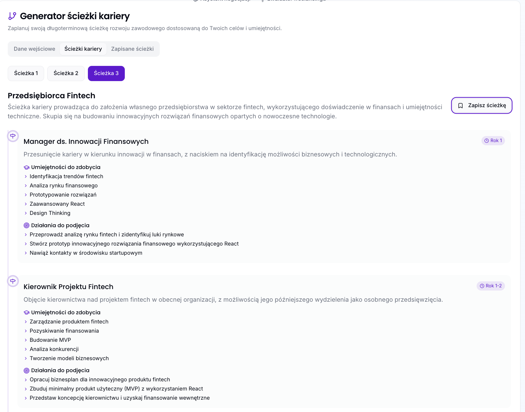 Generator ścieżki kariery